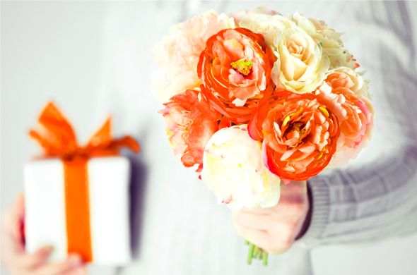 Cadeau en bloemen